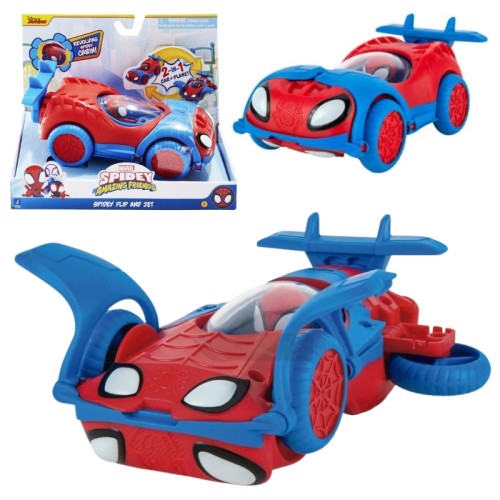 MARVEL Spidey Vehicul Flip și Jet 2în1 Mașină și Avion 3+