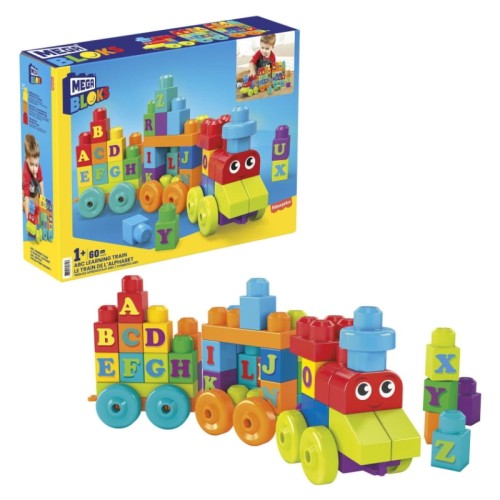 Fisher Price Cărămizi Mega Bloks Tren ABC 60 Elemente 1+
