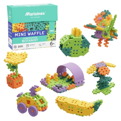 Marioinex Mini Waffle Constructor Set Constructor De Piese Botanice 200 Elemente 6+