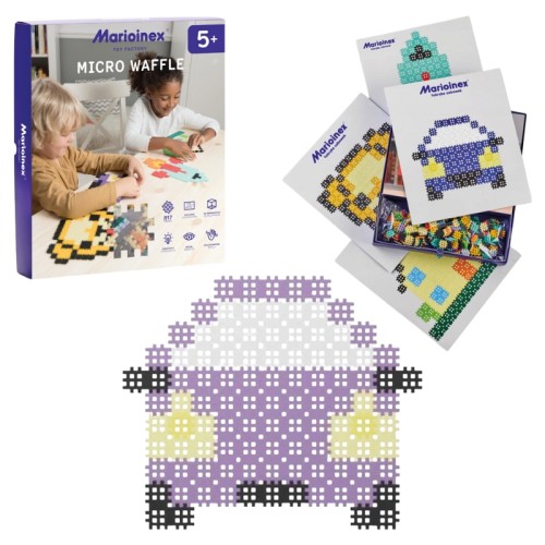 Marioinex Micro Waffle Set de Construcție Cuburi 817 Elemente + Carduri 5+