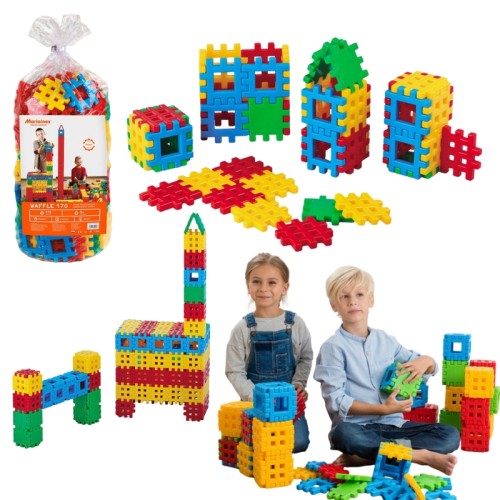 Marioinex Waffle Set de Construcție Blocuri Mari 170 Elemente în Sac 2+