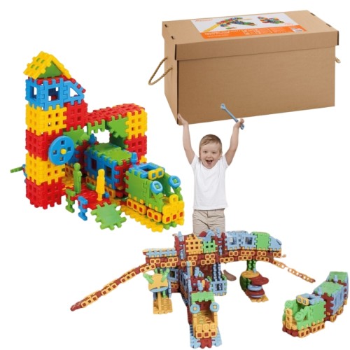 Marioinex Waffle Gara Feroviara Set de Construcție Cu Piese 433 Elemente În Cutie 2+