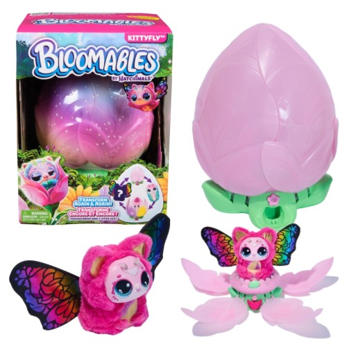 Bloomables Hatchimals Kittyfly Set Interactiv Floare Transformare Omida În Fluture Pisică 4+