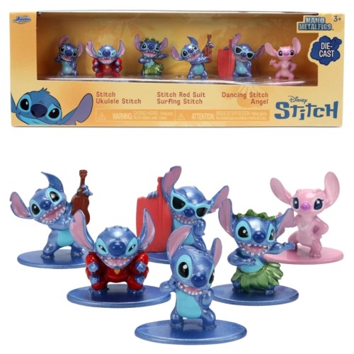 Figurină Metalică Disney Stitch Set de 6 Figurine Pachet Cadou