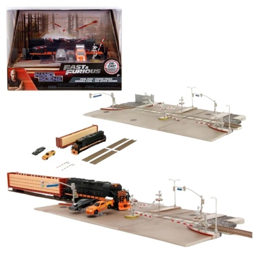 Jada Szybci și Furioși Fast&Furious Diorama Curse cu Trenul 2 Mașini Nano 4 Cm Die Cast 8+