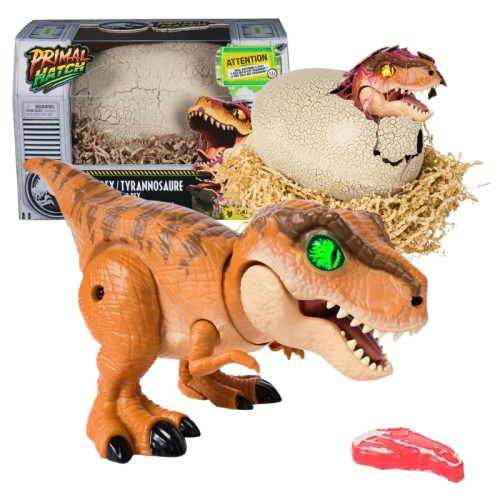 Primal Hatch Jurassic Dino Interactiv T-Rex Clocotind Dintr-un Ou de Dinozaur 5+