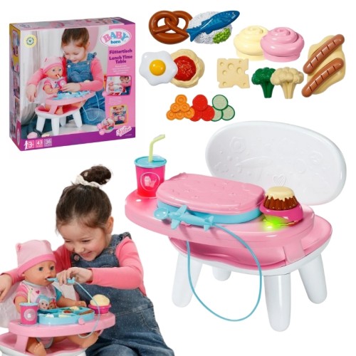 Baby Born Masă Interactivă de Hrănire 35cm Lumină Sunet 3+