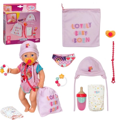 Baby Born Set Nou-Născut Set pentru Bebeluș pentru Păpușa Bebeluș Căciuliță Biberon Suport Accesorii