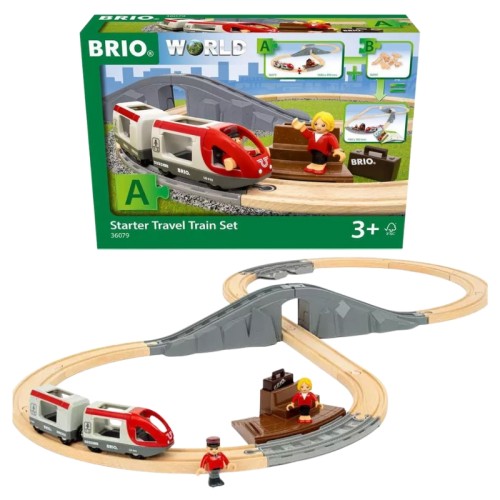 Brio Tren de Lemn Pasageri Set de Start Șine 3+
