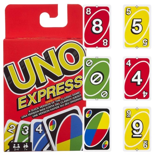 Uno Express Joc de Cărți Familial Cărți Versiunea de Călătorie Rapidă 7+