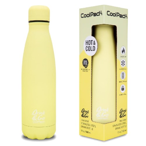 OUTLET! CoolPack Termos Drink&Go Bidon Metalic Pastelat Powder Yellow 500 ml