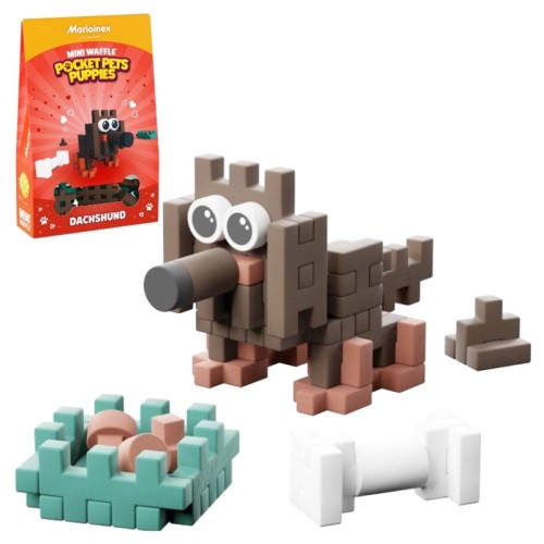 Marioinex Blocuri Mini Waffle Pocket Pets Câini Câine Basset