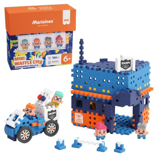 Marioinex Mini Waffle City Piese de Construcție Secție de Poliție 166 el. 6+