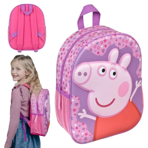 Rucsac Școlar Grădiniță Cu O Singură Compartiment, Peppa Pig, Imprimare 3D