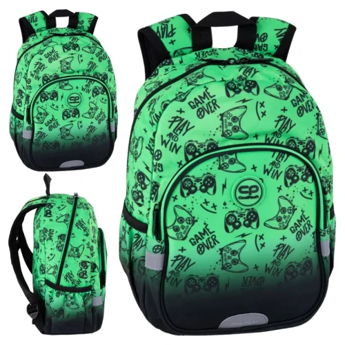 CoolPack Toby Rucsac Școlar Mic Game Over Green Gradient