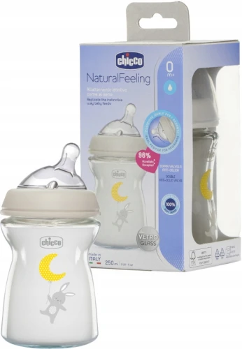 OUTLET! Chicco Sticlă Anticolici NaturalFeeling 250ml 0m+ Neutral