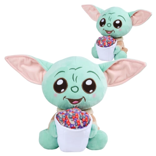 Disney Star Wars Plusză Mandalorian Grogu cu Popcorn Baby Yoda Jucărie de Plus 25cm