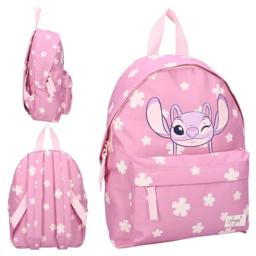 Ghiozdan Școlar pentru Grădiniță cu O Singură Compartiment Disney Stitch Angel Roz