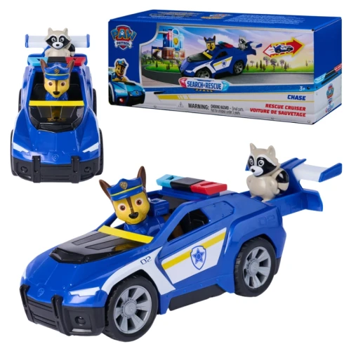 Psi Patrol Search Rescue Mașina de Poliție Chase Vehicul cu Tragere Înapoi + Figurina Raton