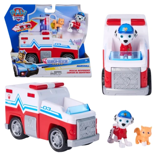 Psi Patrol Search Rescue Ambulanța Marshall Vehicul cu Propulsie Pull-Back + Figurina Pisică