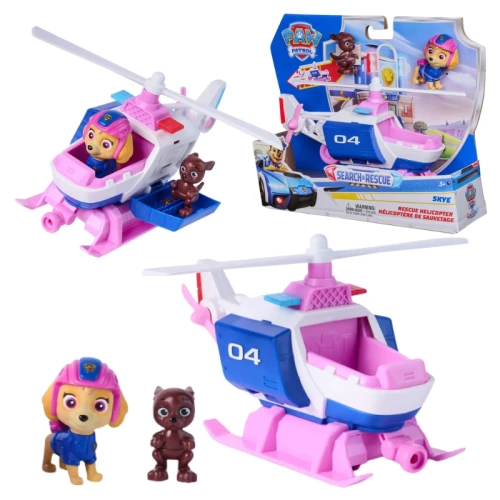 Psi Patrol Search Rescue Elicopter Skye Vehicul cu Tracțiune Pull-Back + Figurină Cangur