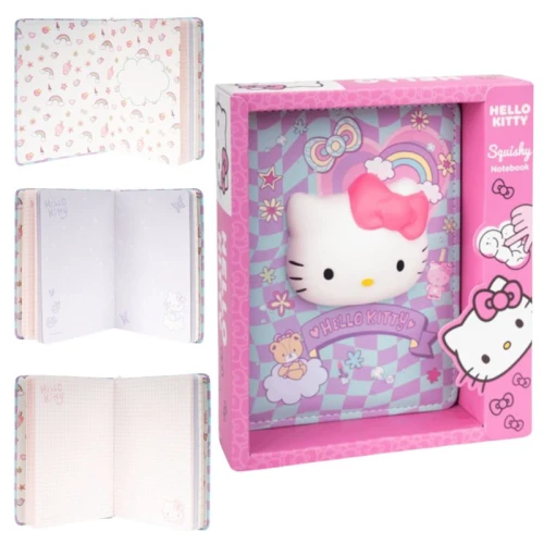 Coolpack Notes Jurnal Caiet B6 100 file Squishy 3D Hello Kitty cu pătrățele