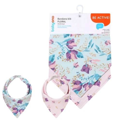 Babyono Bavetă Dublu Strat Eșarfă Protectoare Pentru Masă Floral 0m+