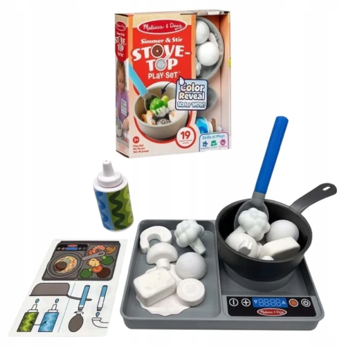 Melissa & Doug Set de Gătit Jocuri de Bucătărie Plită Oală Lingură Legume