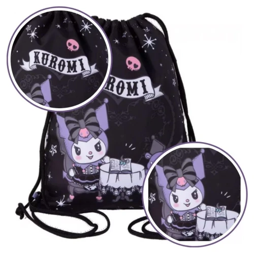 Coolpack Kuromi Beta Sac Pentru Pantofi Wf Sportiv Gimnastic Negru cu Imprimeuri