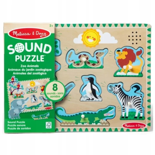 Melissa & Doug Puzzle Muzicale din Lemn Zoo Educaționale Muzică Sunete Animale 2+