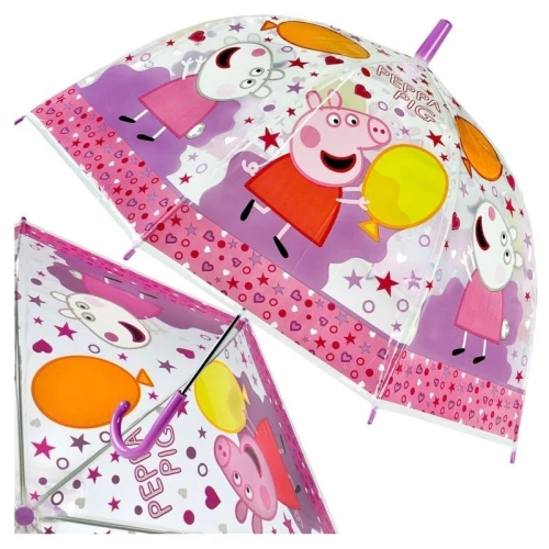 Umbrela pentru copii Umbrelă automată Peppa Pig Roz Porcușorul Peppa pentru copii 3+