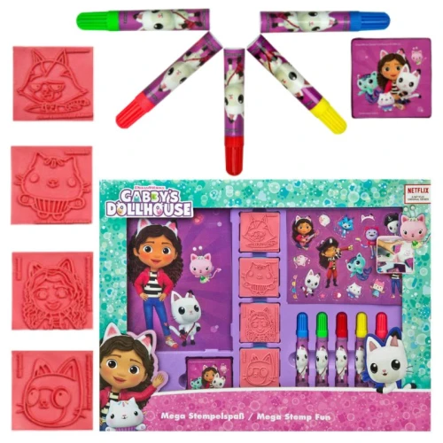 Set Creativ Set Artistic Timbre Abțibilduri Markere Notiță Căsuța Pisicii Gabi +3