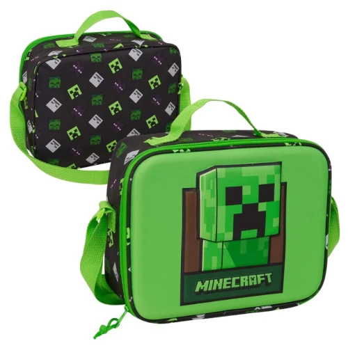 Safta Geantă Termică Pentru Mic Dejun Lunch Box Școlar Pentru Copii Minecraft 3D Reliefat