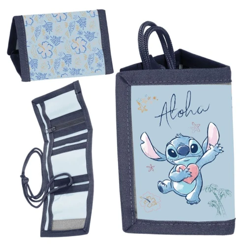 Portofel pentru copii Paso pliabil Stitch Aloha albastru
