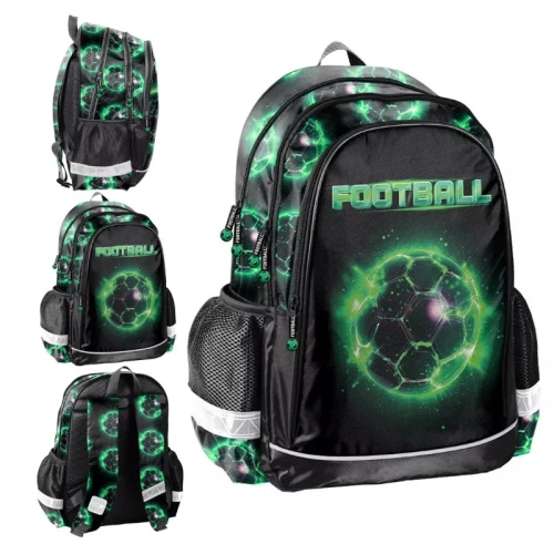 Paso Rucsac Școlar Tineret Do Școală Trei Compartimente Mare Spațios Reflectorizant A4 Fotbal Mingea de Fotbal
