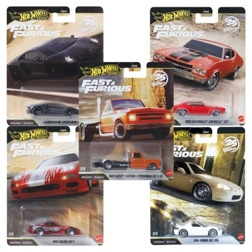 Hot Wheels Fast & Furious Mașini Colecționabile Set 5 Bucăți JHW63 JHW61 JHW73 JHW77 JHW71