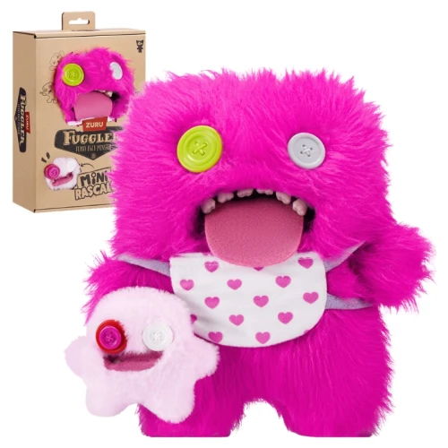 Zuru Fuggler Funny Ugly Monster Jucărie de pluș 22 cm + Mini Rascals Roz 4+
