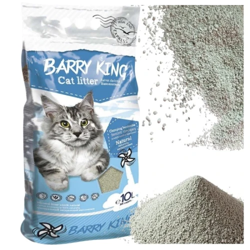 Nisip Bentonit Barry King Pentru Pisici Aglomerant Natural 10l Fără Praf Fără Miros