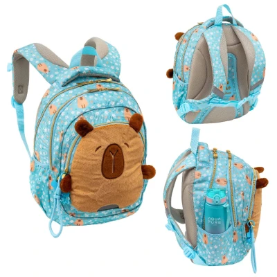 Astrabag Rucsac Școlar Trei Compartimente Spațios Pentru Clasele 1-3 Reflectorizant Ușor Pufos Fluffy Capy