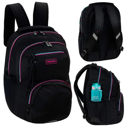 Astrabag Rucsac Școlar Trei Compartimente Spațios Reflectorizant Ușor Head Negru