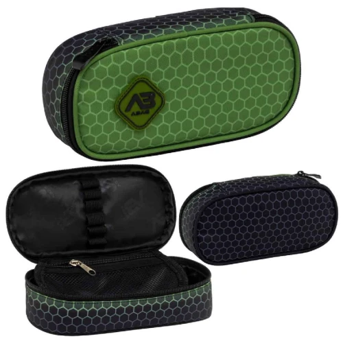 Astrabag Penar cu o singură cameră Pachet Penar pentru rechizite școlare Hexagon Green Ombre