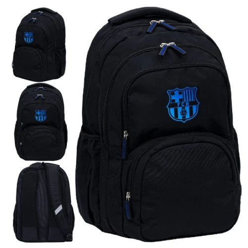 Astrabag Rucsac Școlar Trei Compartimente Capacitate Mare Pentru Tineret Reflectorizant Ușor FC Barcelona Negru