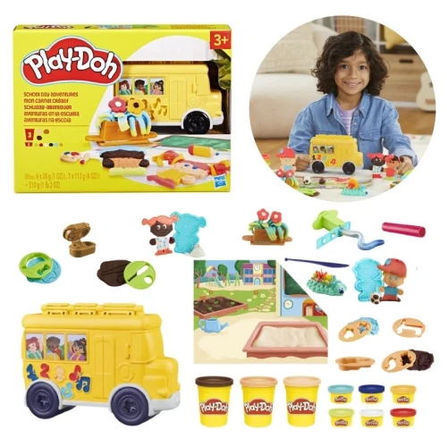 Play-Doh Plastilină Set Masă Modelatoare School Day Autobuz Școlar Accesorii 3+