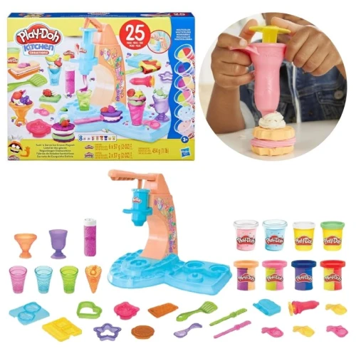 Play-Doh Kitchen Creations Plastilină Set Serie Bucătărie Mașină de Înghețată 3+