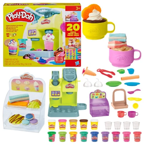 Play-Doh Kitchen Creations Plastilină Set de Joacă Bucătărie Set Curcubeu Cafenea Accesorii 3+