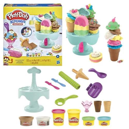 Play-Doh Kitchen Creations Plastilină Set Serie Bucătărie Înghețată Cofetărie Accesorii 3+