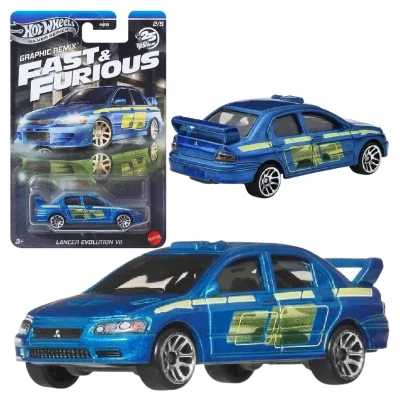 Hot Wheels Rapizi și Furioși Fast & Furious Graphic Remix Masinuță Model Lancer Evolution VII 2/5 JBY47