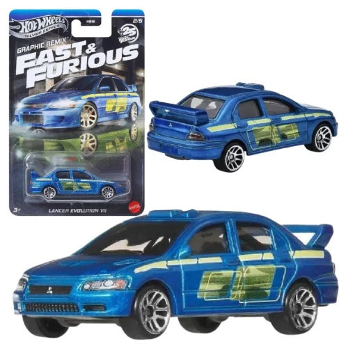 Hot Wheels Rapizi și Furioși Fast & Furious Graphic Remix Masinuță Model Lancer Evolution VII 2/5 JBY47