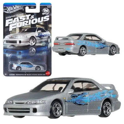 Hot Wheels Szybcy I Wściekli Fast & Furious Graphic Remix Mașinuță Model Custom Acura Integra Sedan GSR 5/5 JBY45