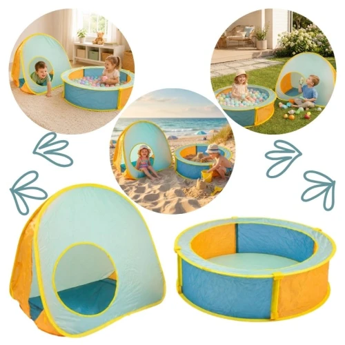 Activo Set Jucării Care Se Desfac Singure Piscină Uscată Cu Bile + Cort Casă Pentru Cei Mai Mici Pop Up